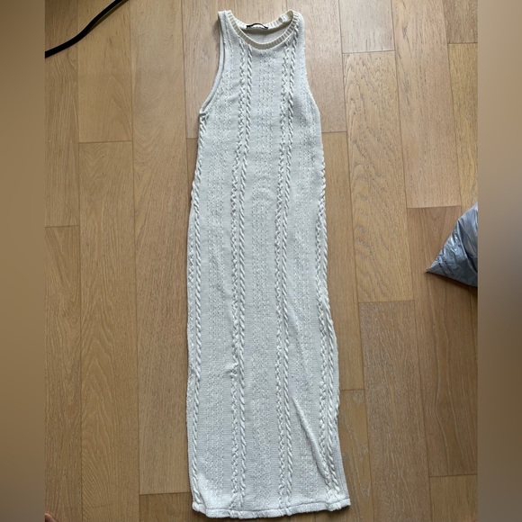 ZARA Cream Bodycon Knit Dress - Picture 3 of 3